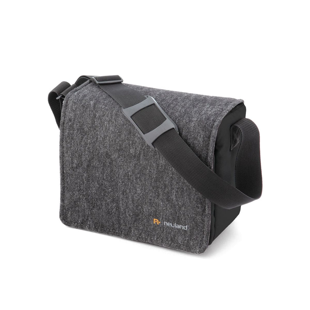 Neuland Novario Shoulder Bag, dark grey felt with orange accents.  Sold in the UK by Inky Thinking, official Neuland UK reseller