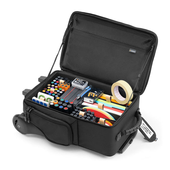 Neuland Workshop Trolley, Stick-It, plenty workshop materials in one case, including markers, pens, sticky dots, paper. Sold in UK by Inky Thinking online shop.