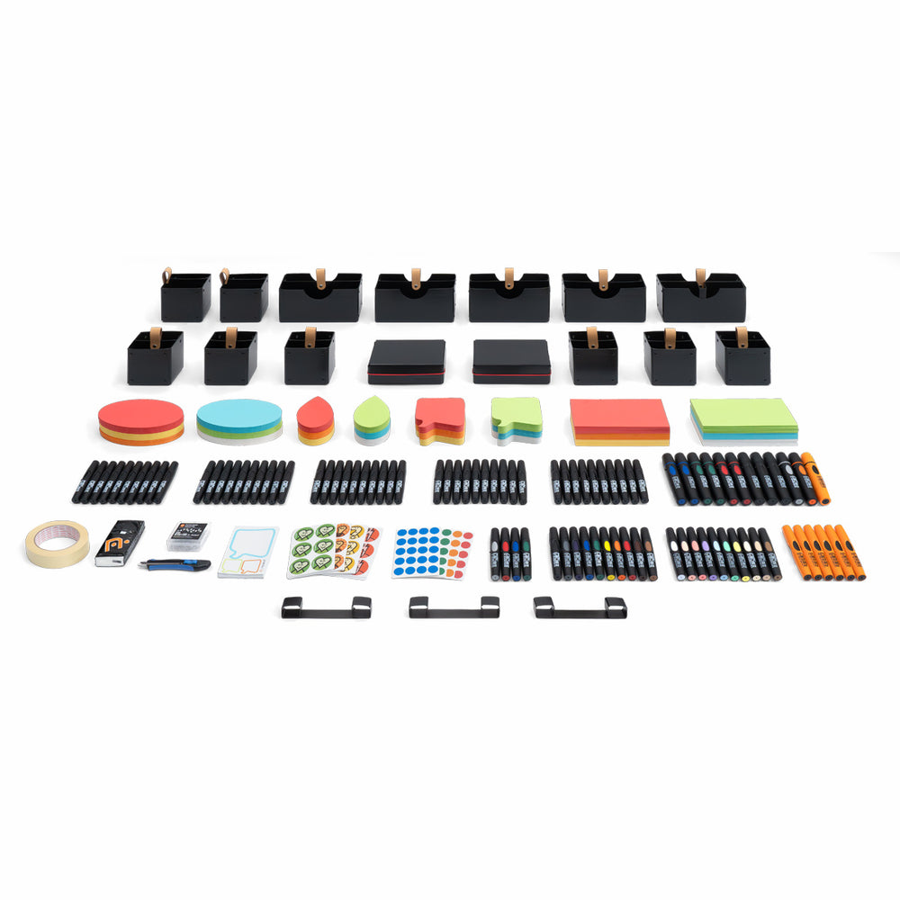 Neuland XL Workshop case, Stick-It, plenty workshop materials in one case, including markers, pens, sticky dots, paper. Sold in UK by Inky Thinking online shop.