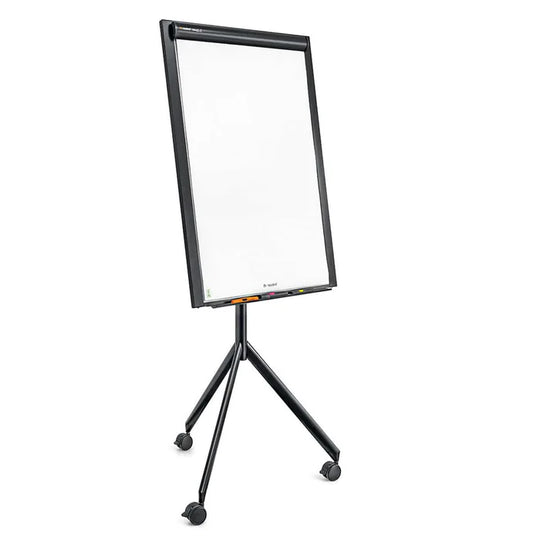 Neuland ToMove FlipChart is a sophisticated flipchart featuring an elegant tripod castor frame and a magnetic whiteboard surface. Offered in either a stylish matte black or a refined grey aluminium finish. Sold in UK by Inky Thinking