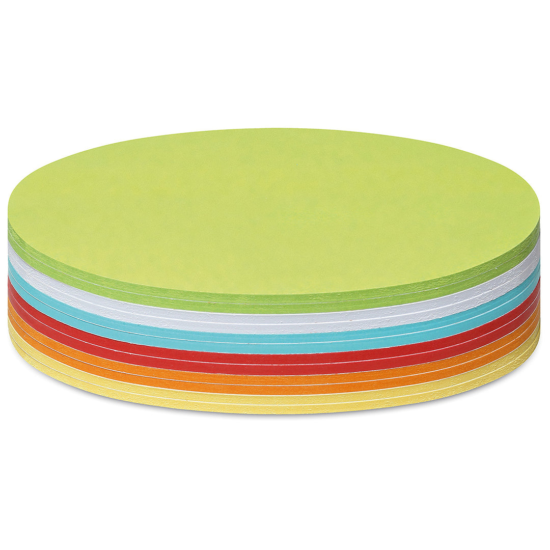 Neuland Pin-It Workshop cards, paper, large circular, assorted rainbow colours in one pack. Sold in UK by Inky Thinking Shop, official GB reseller.