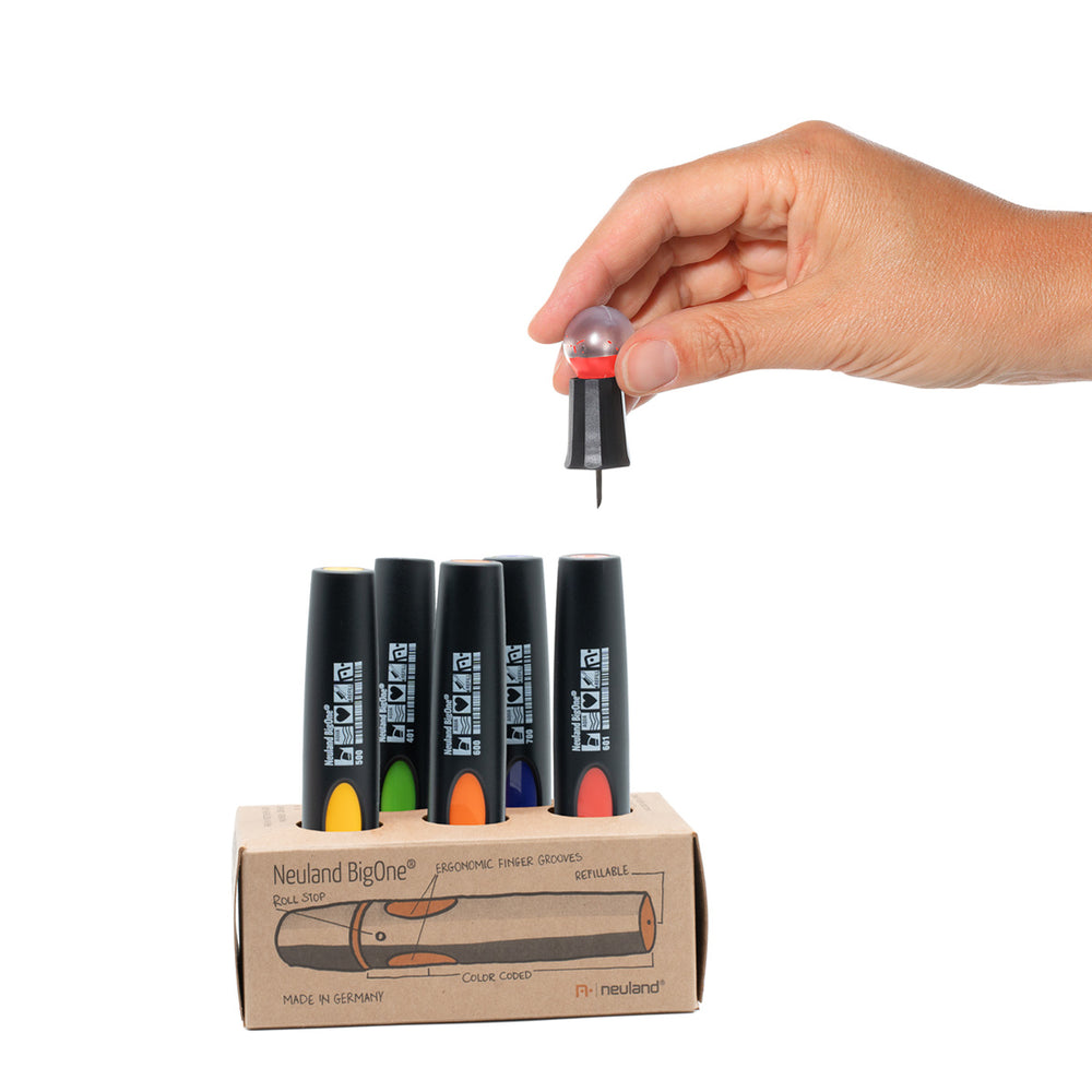 Neuland BigOne Wedge Nib, Set of 6, Rainbow colours. Refillable, sustainable. New nibs and refill ink available. Sold in UK by Inky Thinking