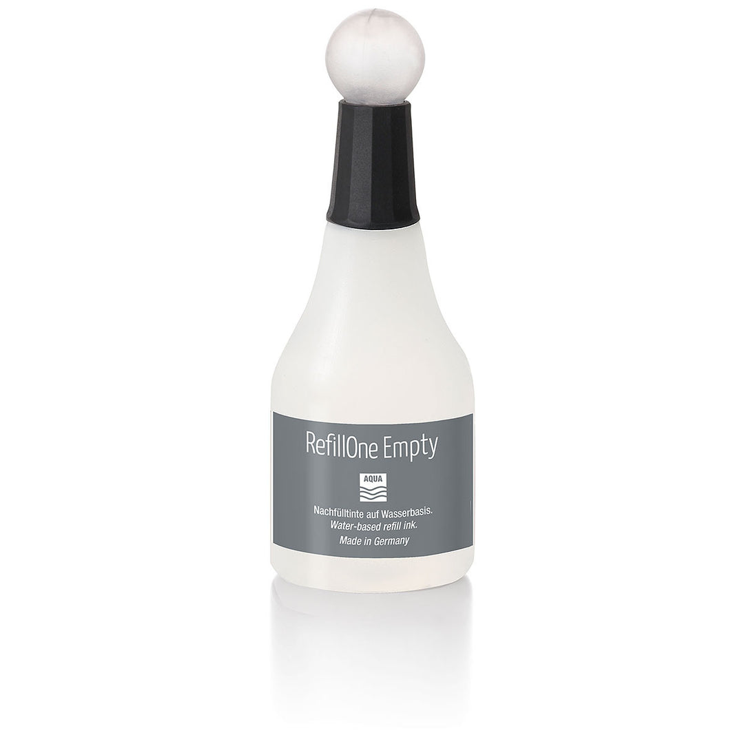 Empty Neuland RefillOne refill bottle for marker ink. Sold in UK by Inky Thinking as official GB reseller.