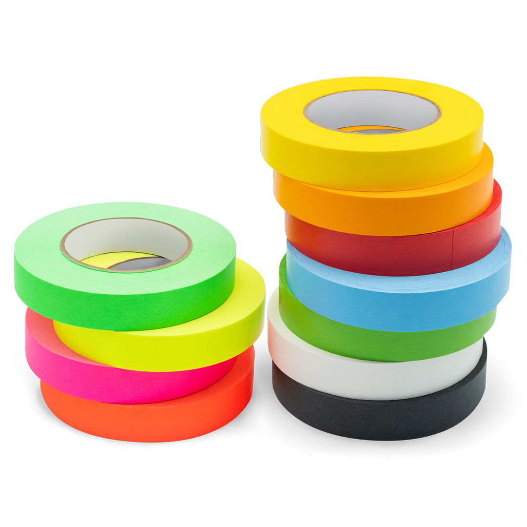 rolls of brightly coloured wall and floor tape for use in training and meeting rooms, sold by Neuland UK reseller, Inky Thinking Shop