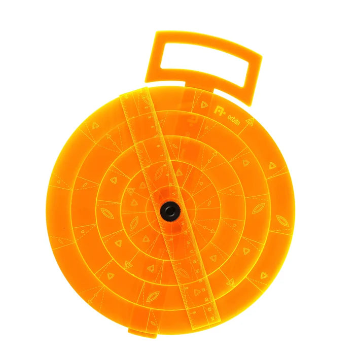Neuland Orbits plastic template guide for drawing different sized round circles, arcs, curves on paper. Sold in UK by Inky Thinking online shop