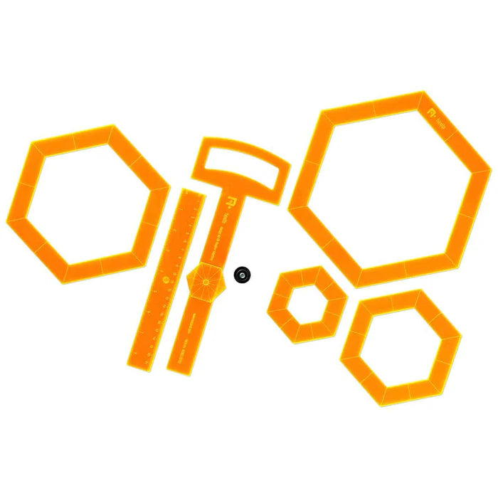 Neuland Hexits  plastic template for drawing hexagonal shapes, honeycombs and designs on paper. Sold in UK by Inky Thinking UK shop