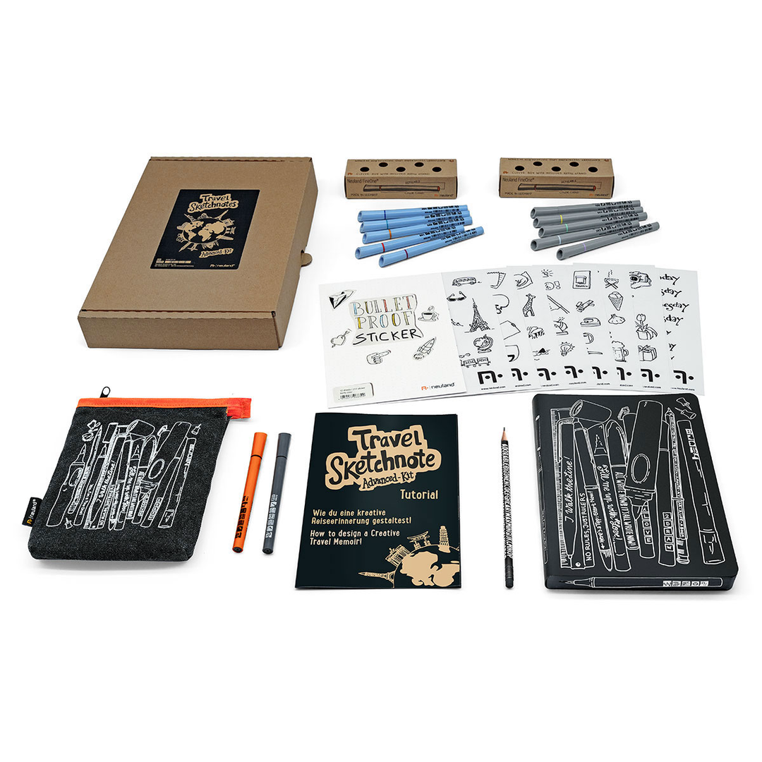 Product photo of Neuland Travel Sketchnote Advanced Kit . Sold in UK via Inky Thinking Shop UK, official Neuland reseller.