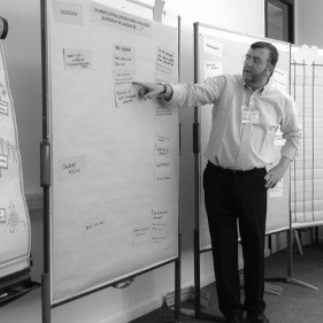 Bruce began with a pinboard, a set of cards & a fresh perspective