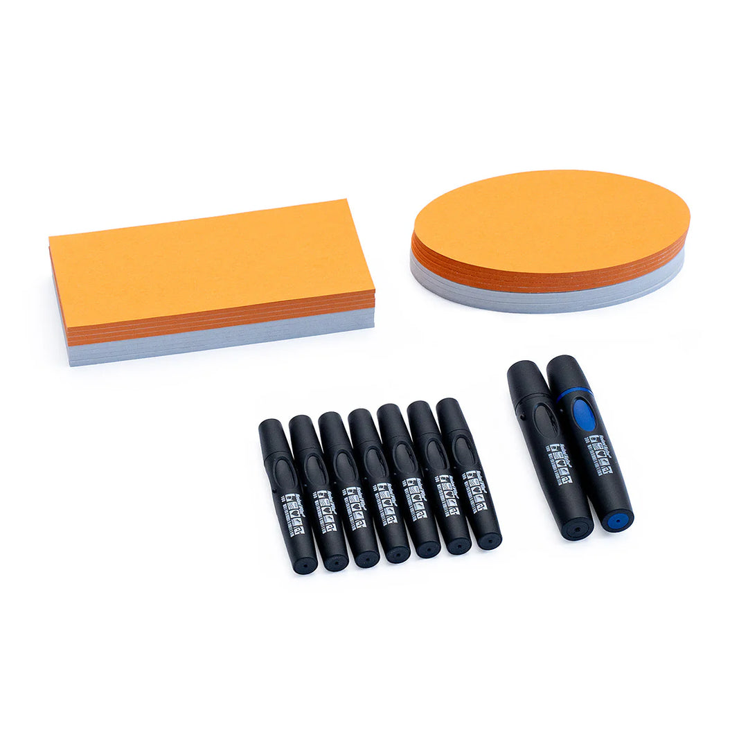 WorkshopEtui Stick-It Basic case contains the essential professional Neuland facilitation kit for meetings and workshops featuring Stick-It workshop cards.