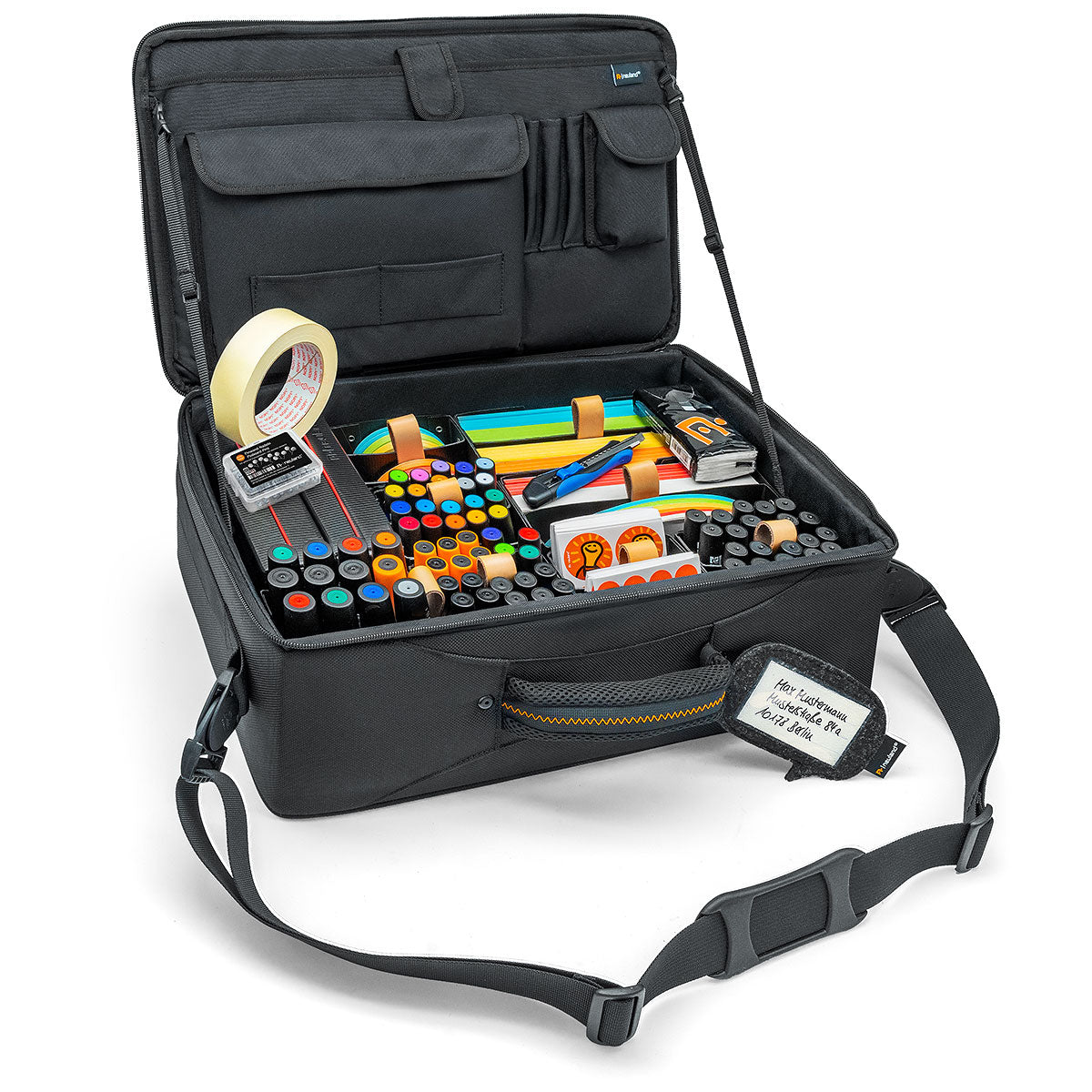 Neuland Novario WorkshopCase Stick-It packed full of sustainable visual facilitation kit with paper, pens, stickers, and sold in the Uk by reseller Inky Thinking.