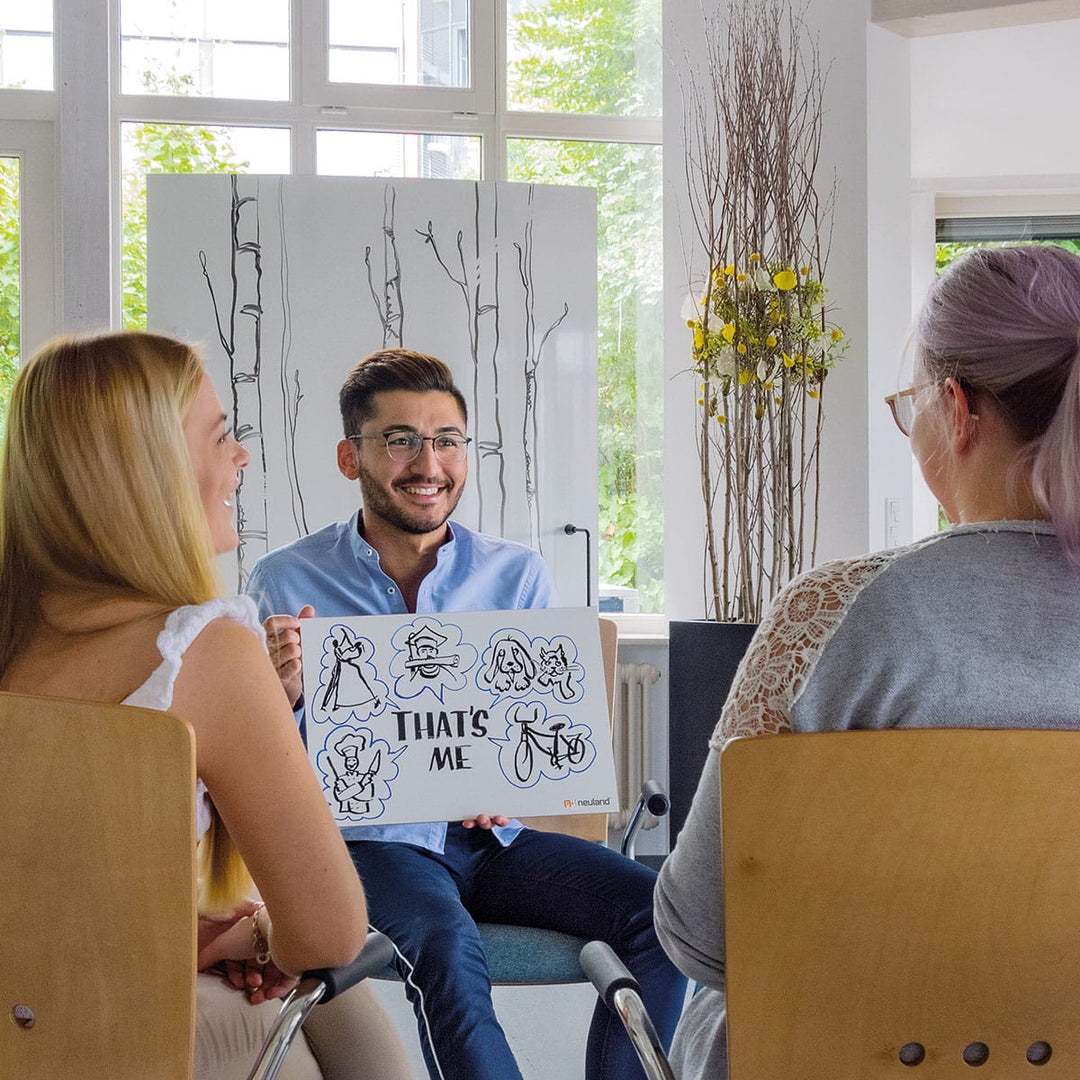 Small portable hand held whiteboard for small group training and facilitation. Neuland Wb Workboard. Sold in the UK by Inky Thinking Shop, official Neuland reseller.