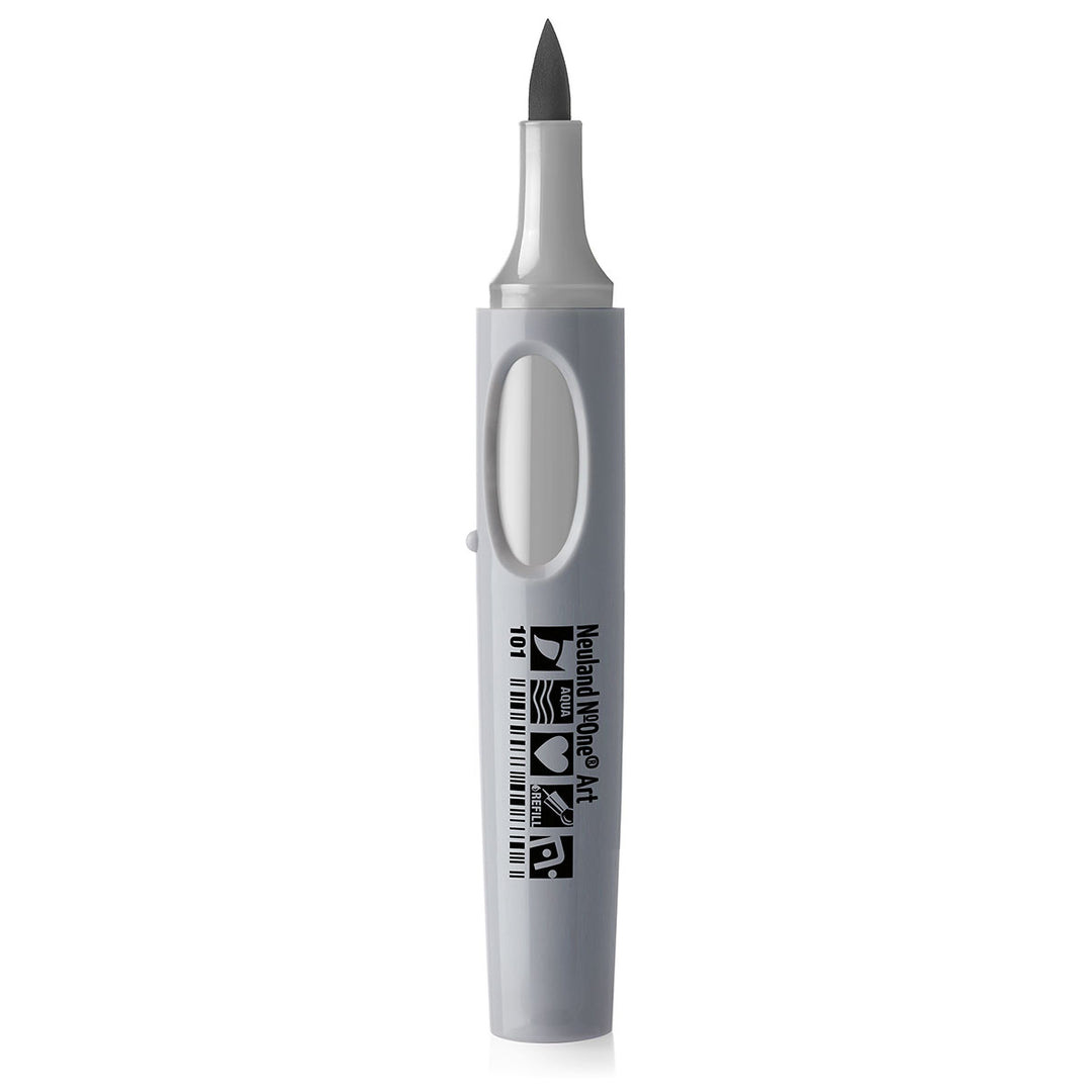 101 grey Neuland No.One art brush nib marker pen, refillable. Sold in the UK by official reseller, Inky Thinking.