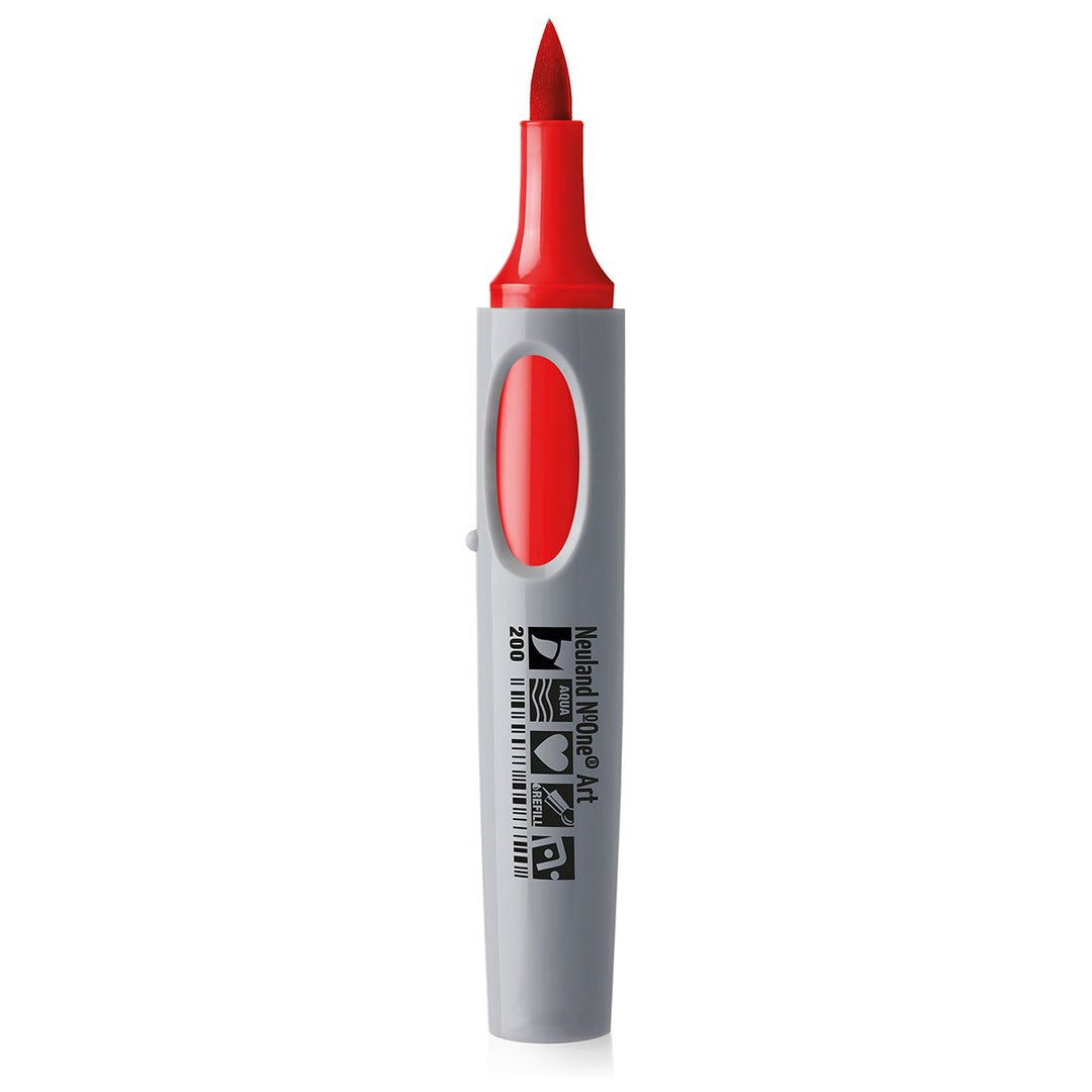 200 red Neuland No.One art brush nib marker pen, refillable. Sold in the UK by official reseller, Inky Thinking.