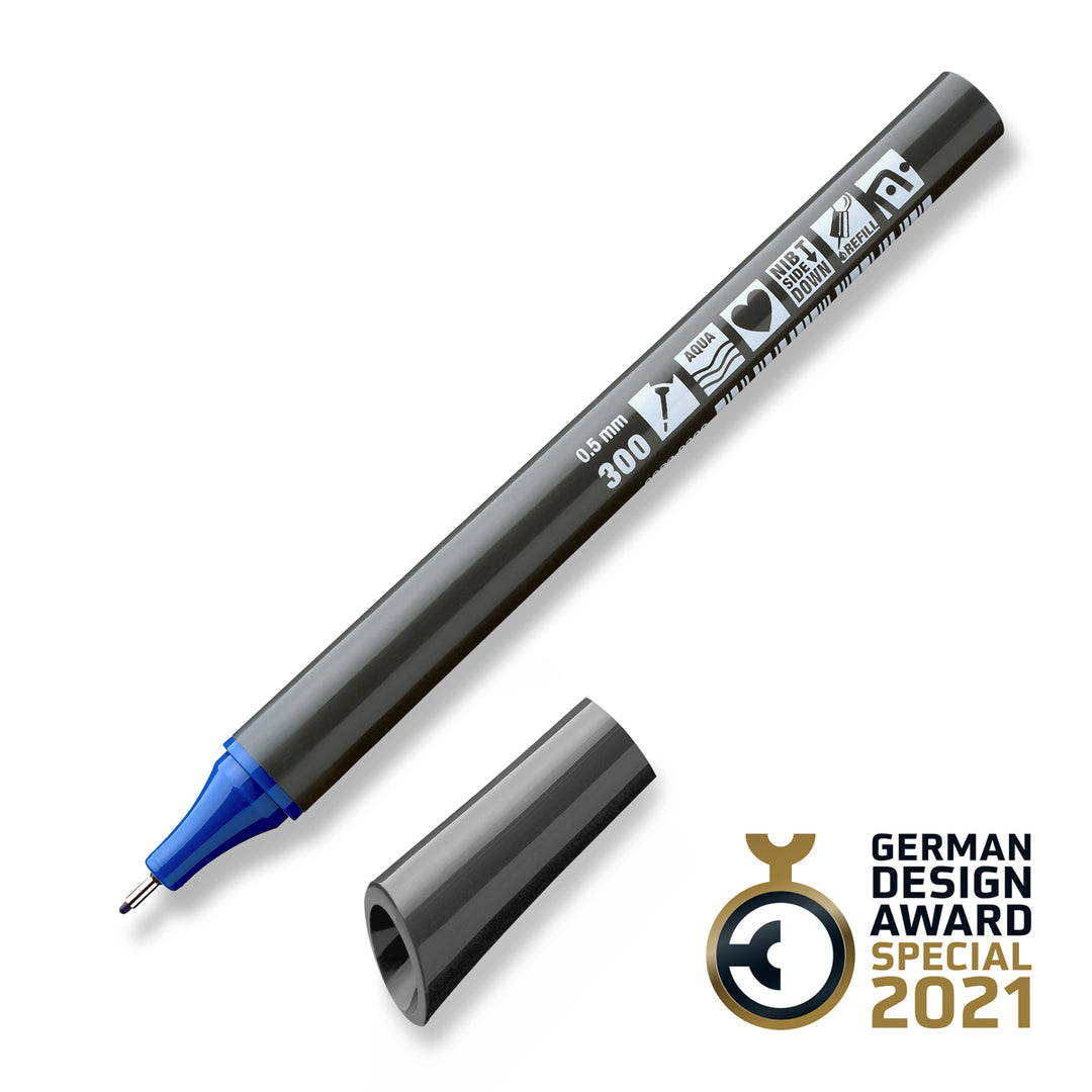 300 blue Neuland FineOne sketch, 0.5mm nib marker pen. Sold in the UK by official reseller, Inky Thinking.