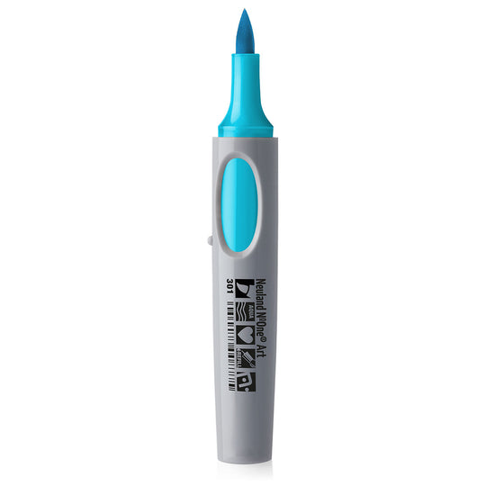 301 turquoise Neuland No.One art brush nib marker pen, refillable. Sold in the UK by official reseller, Inky Thinking.