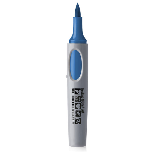 304 denim blue Neuland No.One art brush nib marker pen, refillable. Sold in the UK by official reseller, Inky Thinking.