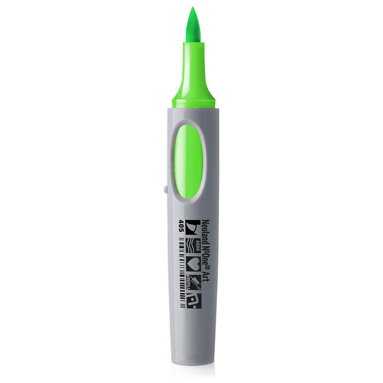 405 neon green Neuland No.One art brush nib marker pen, refillable. Sold in the UK by official reseller, Inky Thinking.