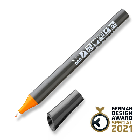 500 brilliant yellow Neuland FineOne sketch, 0.5mm nib marker pen. Sold in the UK by official reseller, Inky Thinking.