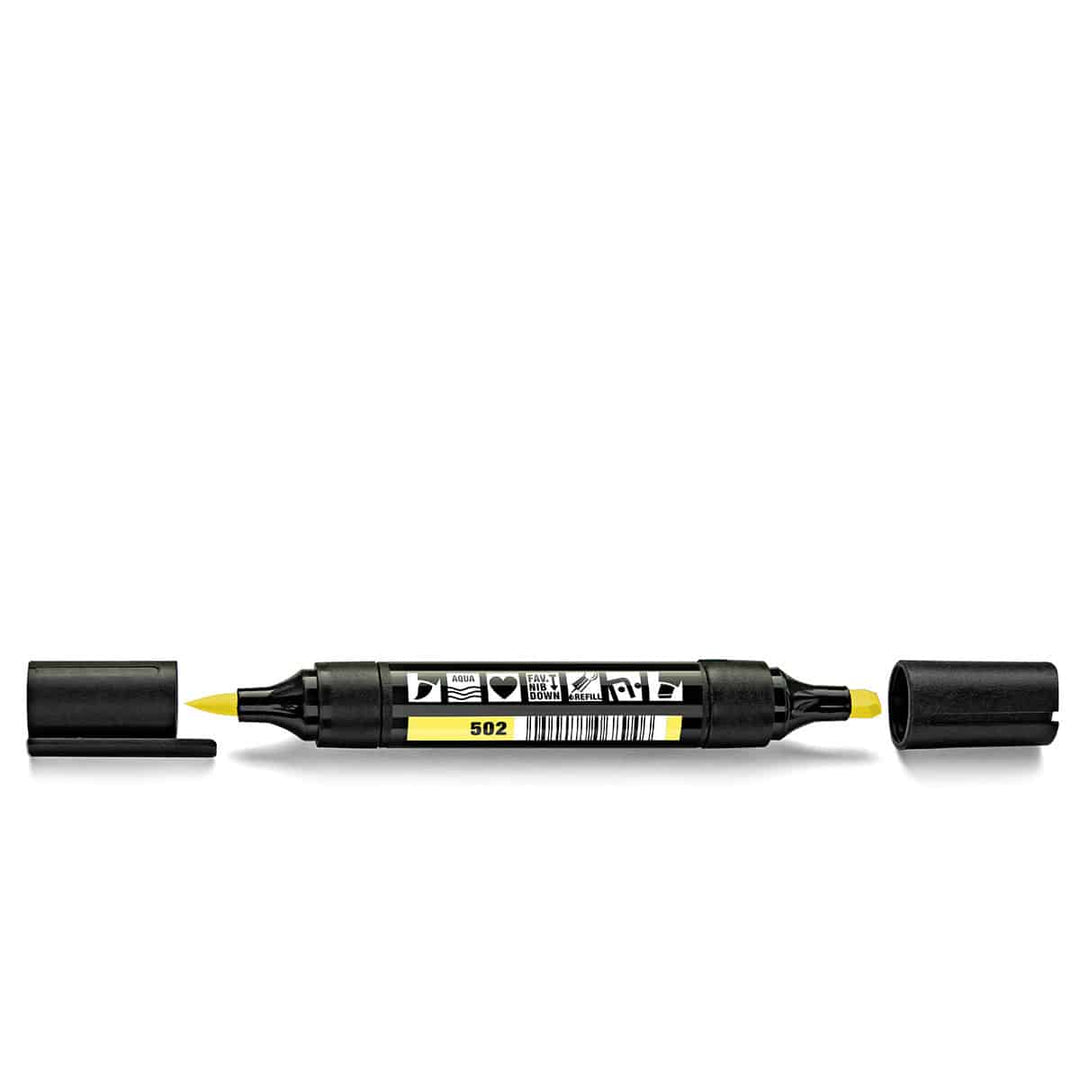 502 pastel yellow refillable Neuland TwinOne two ended marker pen. Sold in the UK by official reseller, Inky Thinking.