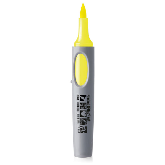 502 pastel yellow Neuland No.One art brush nib marker pen, refillable. Sold in the UK by official reseller, Inky Thinking.