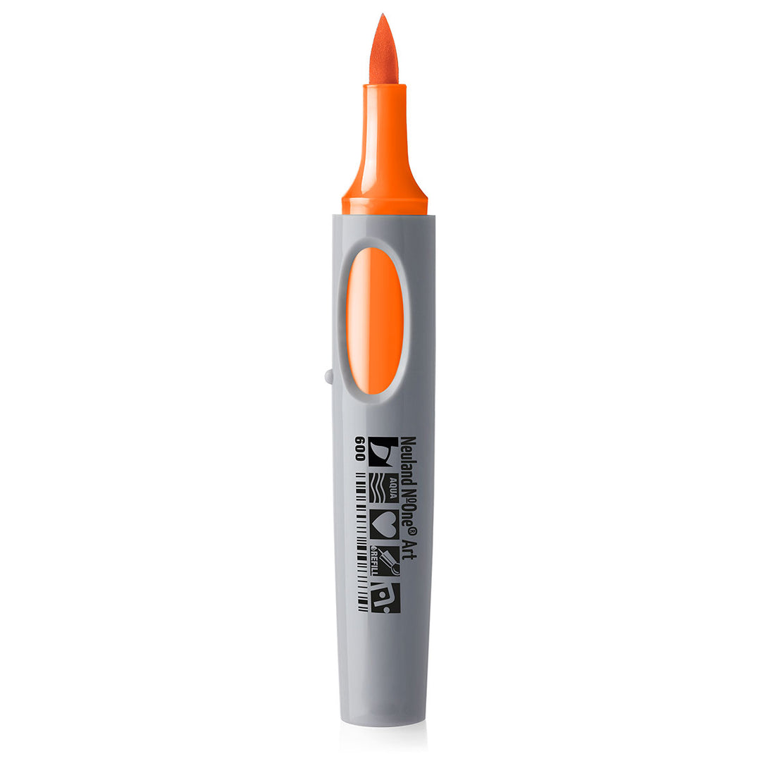 600 orange Neuland No.One art brush nib marker pen, refillable. Sold in the UK by official reseller, Inky Thinking.