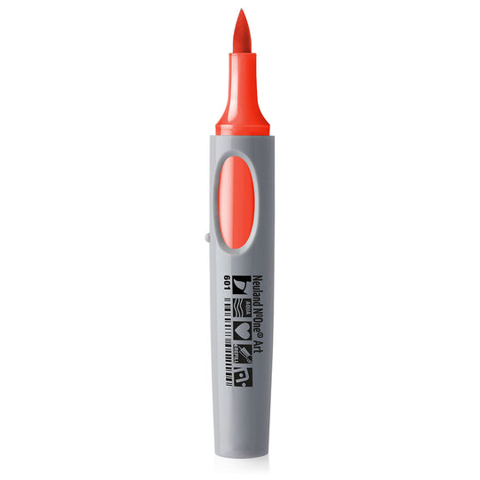 601 red orange Neuland No.One art brush nib marker pen, refillable. Sold in the UK by official reseller, Inky Thinking.