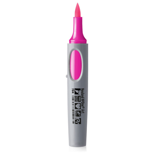 704 neon pink Neuland No.One art brush nib marker pen, refillable. Sold in the UK by official reseller, Inky Thinking.