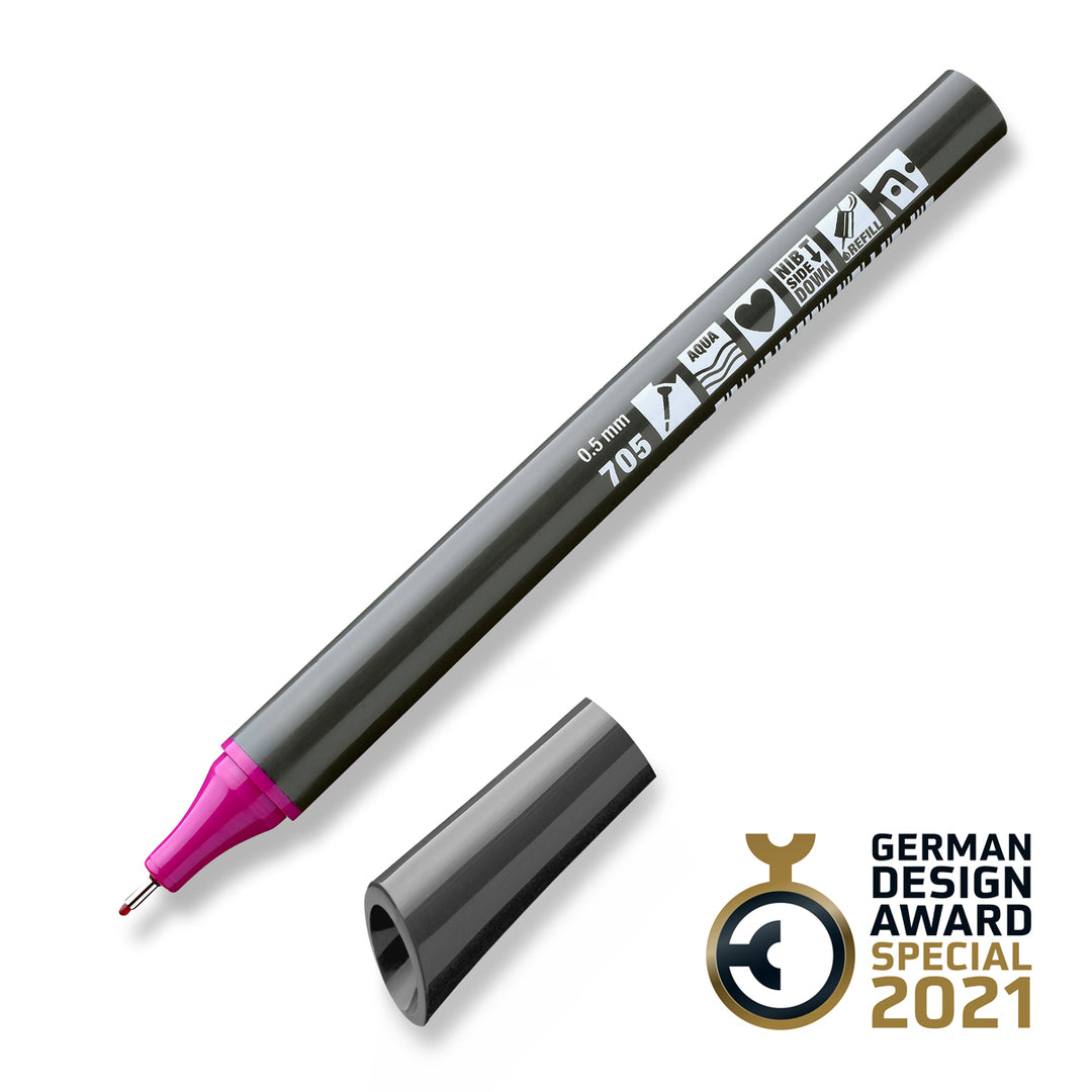 705 blackberry Neuland FineOne sketch, 0.5mm nib marker pen. Sold in the UK by official reseller, Inky Thinking.