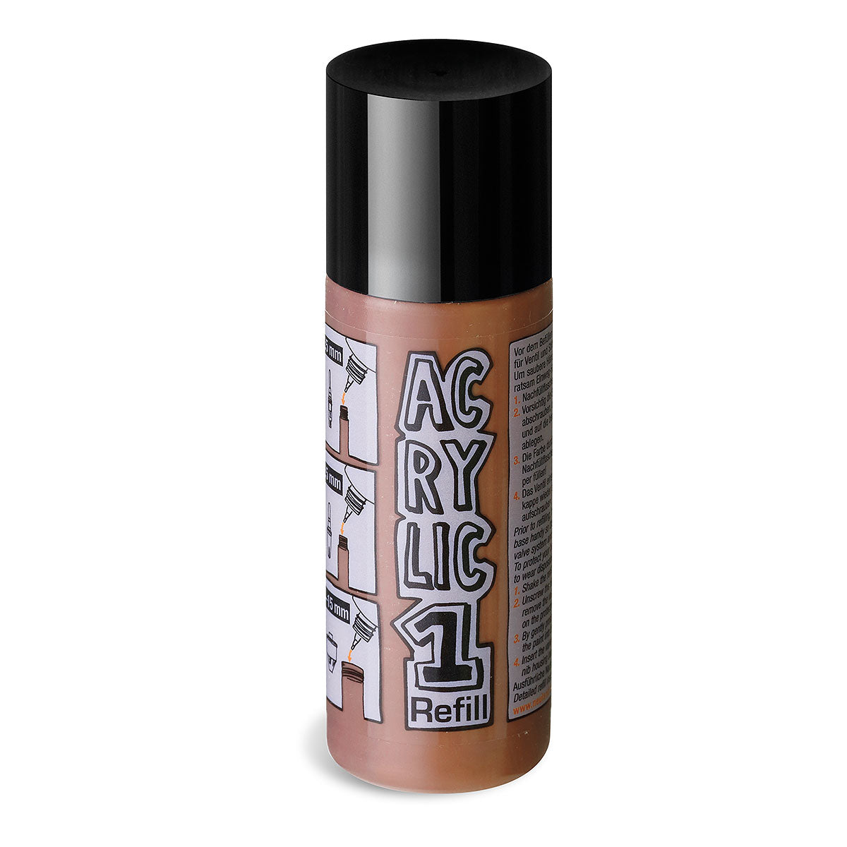 brown acrylic refill bottle for AcrylicOne markers sold by Inky Thinking Shop in UK as official Neuland reseller. 