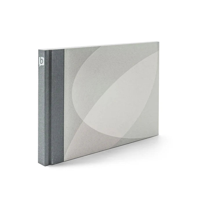 Tones of grey, linen spined bikablo sketchnoter notebook. Sold by Inky Thinking UK.