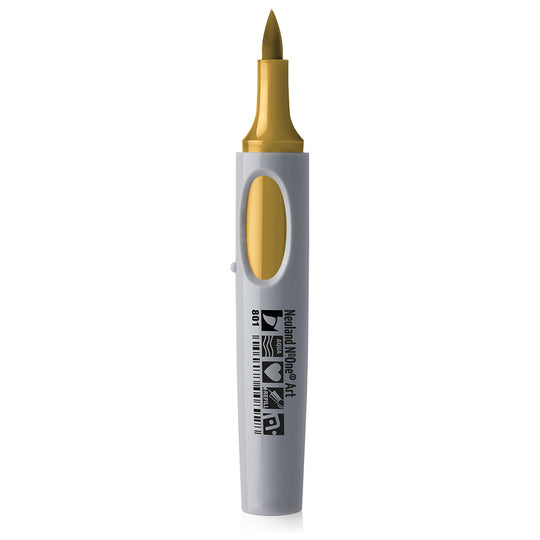 801 golden ochre Neuland No.One art brush nib marker pen, refillable. Sold in the UK by official reseller, Inky Thinking.