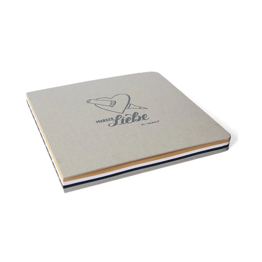 4-2-sketch pad is a square, thread-stitched sketchbook with four different paper colours.  The special sketchbook with an embossed, grey cardboard cover, thread-stitching and 96 sheets of drawing paper in four different colours is ideal for collecting ideas and drafts and visual sketchnoting. 