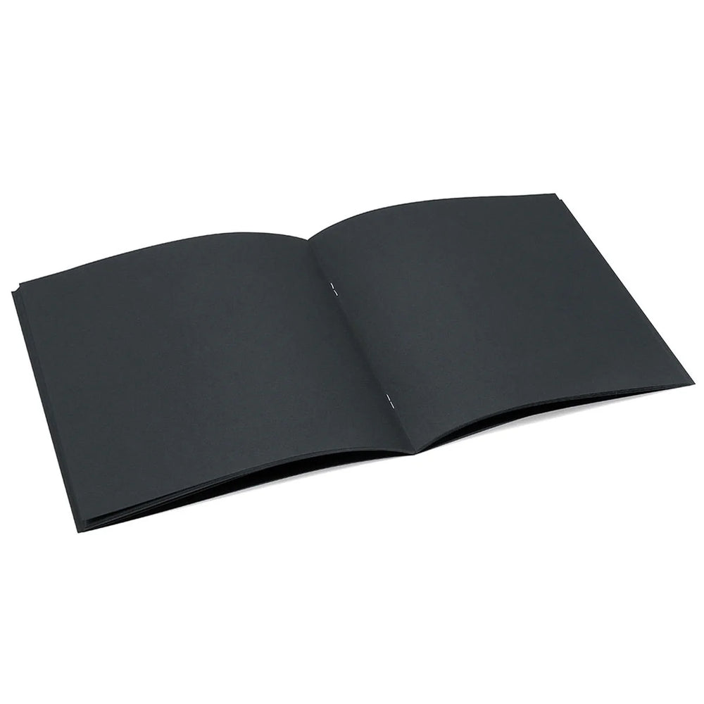 BlackSpace, Sketchbooklet, 21x20cm is a custom designable Sketchbooklet made of black FSC paper with a neutral black cardboard cover. Sold by Neuland UK reseller Inky Thinking Shop