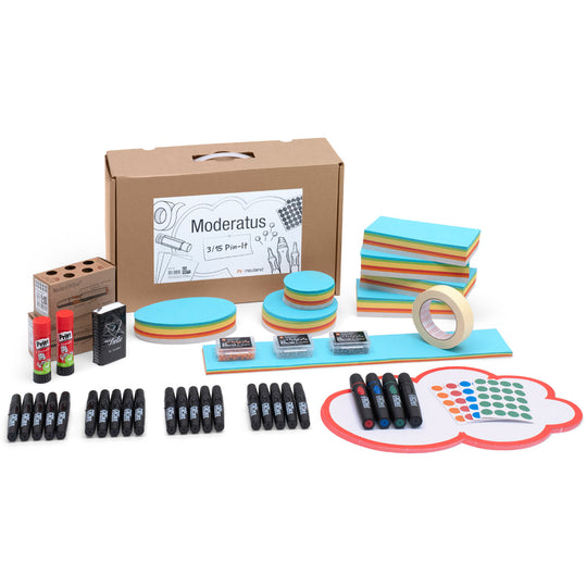 Neuland Moderatus® 3/15, Pin-It contains all the essential core workshop materials you need for up to 15 participants in a 3-day training session all conveniently organised and put together for you! Sold in UK via Inky Thinking online shop