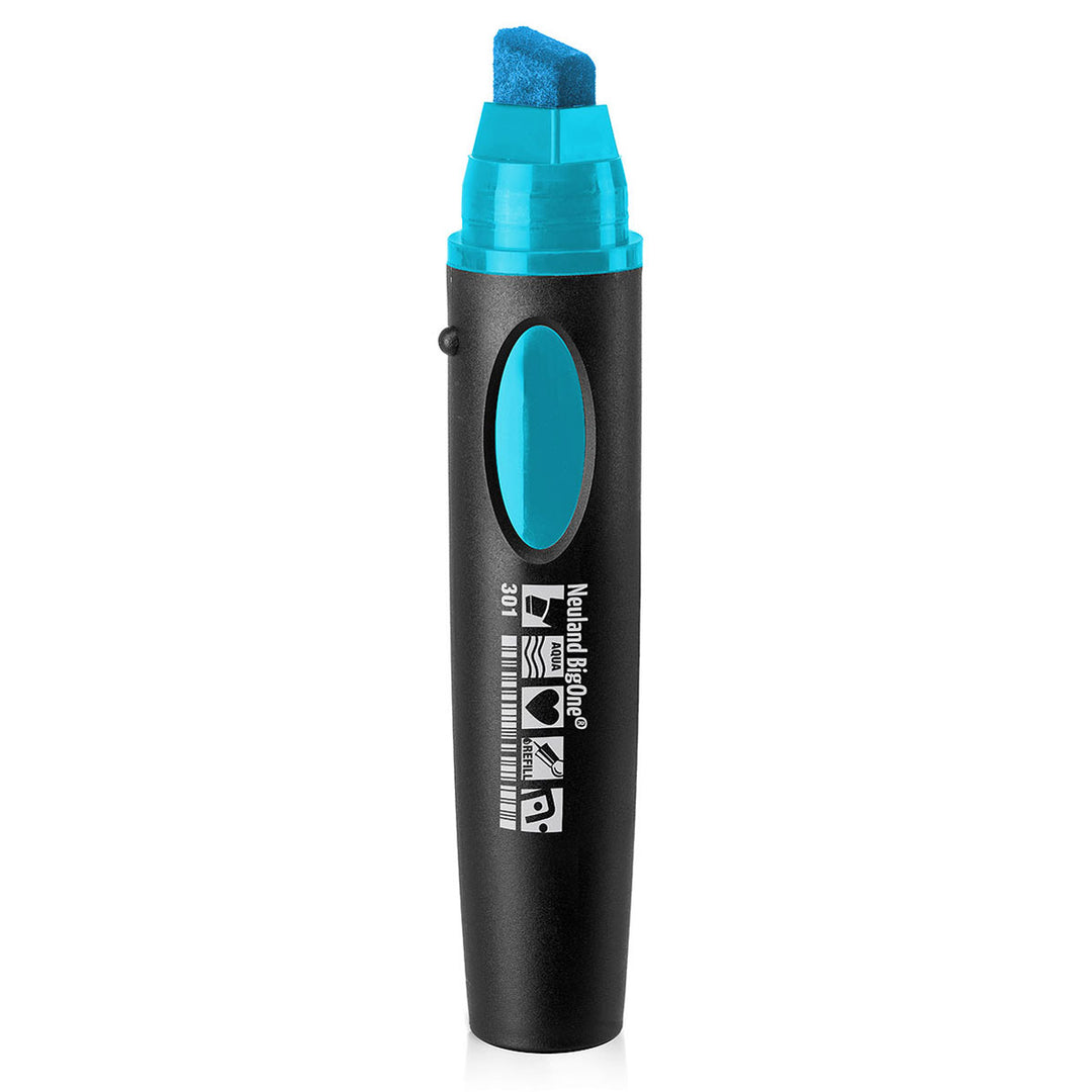 301 turquoise Neuland BigOne wedge nib marker pen, refillable.Neuland products sold in the UK by official reseller, Inky Thinking.