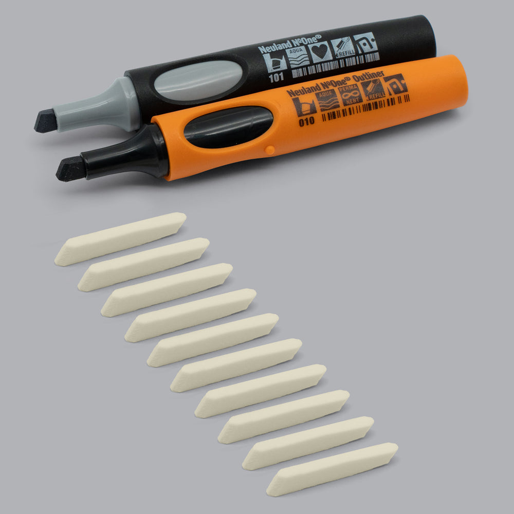 Neuland No.One® Wedge, WIDE Replacement Nibs, 10 pack. WIDE 1-7 mm. Sustainable. 