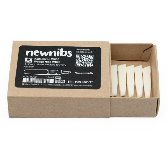 Neuland No.One® Wedge, WIDE Replacement Nibs, 10 pack. WIDE 1-7 mm. Sustainable. 