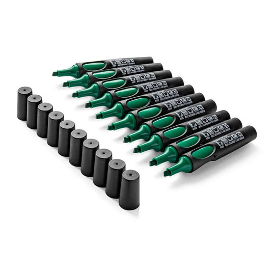 Set of 10 green Neuland No.One Wedge markers, sold as set for group training and facilitation. Sold in the UK by Inky Thinking Shop, official Neuland reseller.