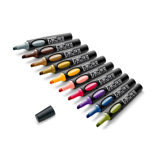 Neuland No.One® Wedge nib 2-6mm, Set of 10, Soft | Deep | Muted Tones