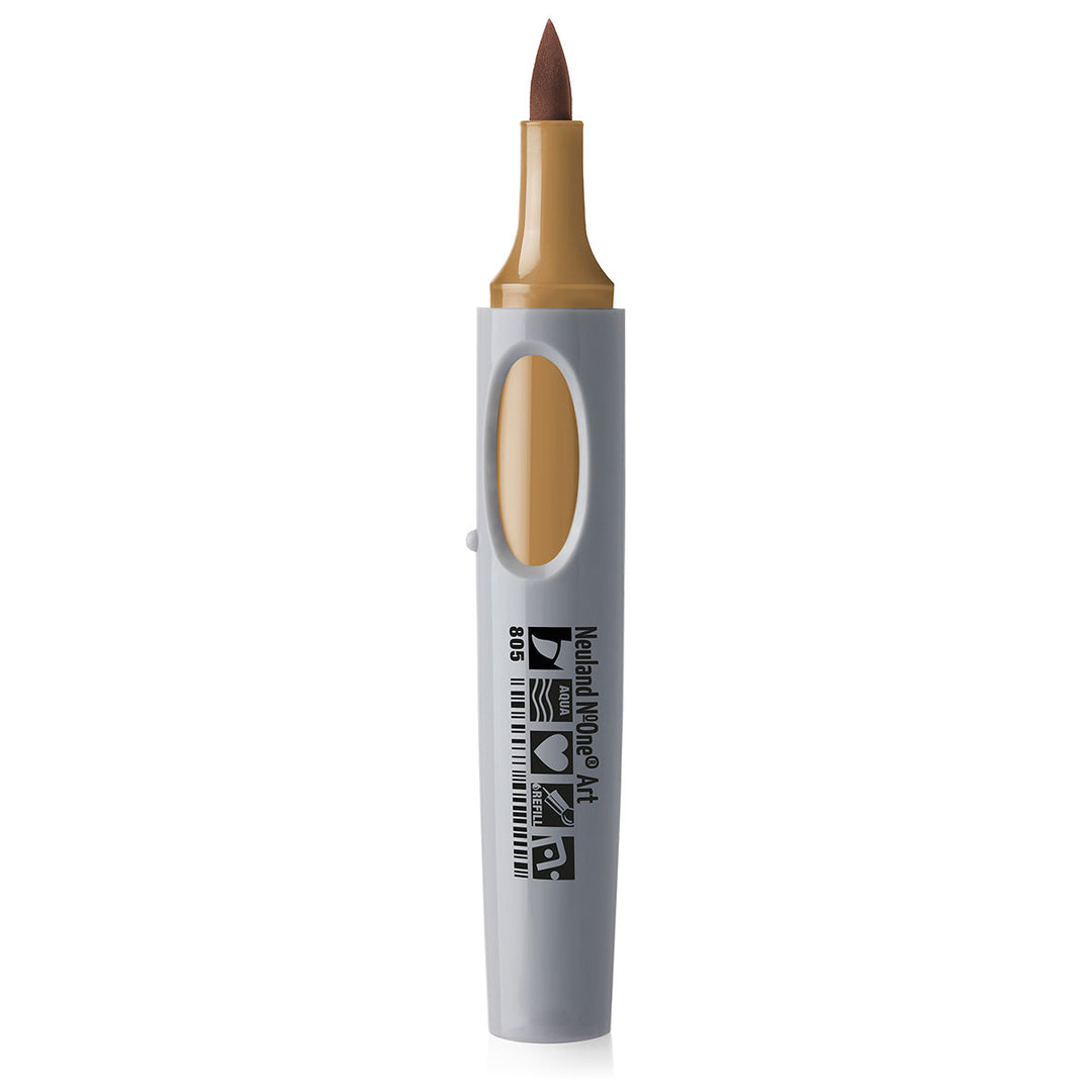 805 light brown Neuland No.One art brush nib marker pen, refillable. Sold in the UK by official reseller, Inky Thinking.