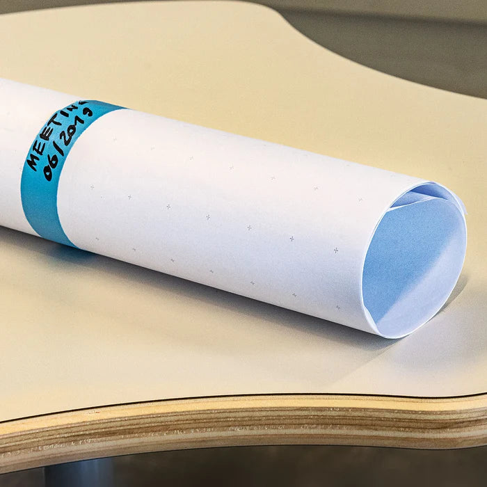 Neuland Artist Tape, Blue wrapped around roll of meeting room flipchart paper. Sold in UK via Inky Thinking GB Shop. Official Reseller. 