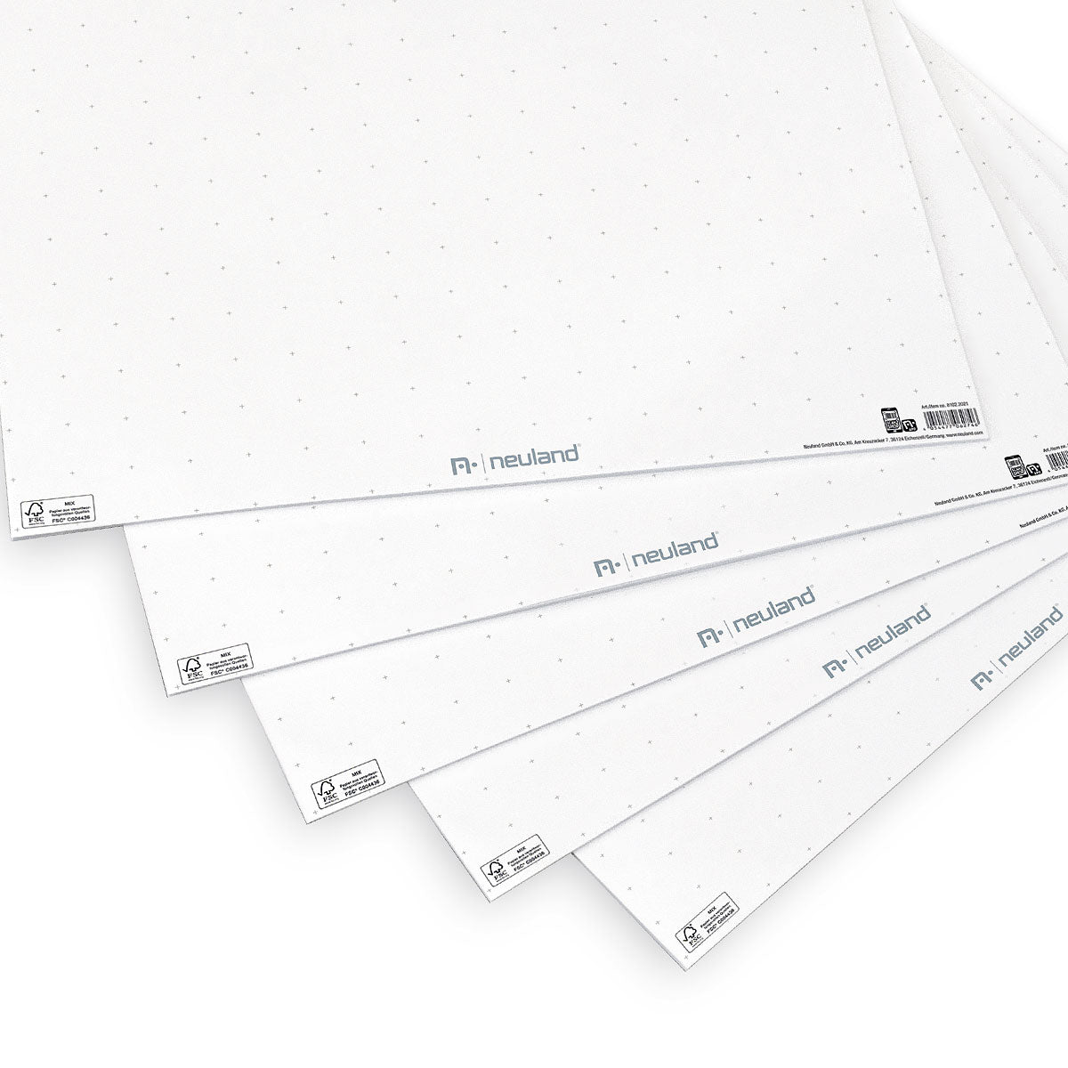 Mini FlipChart Paper, White with Crosshair Print sustainably manufactured by Neuland