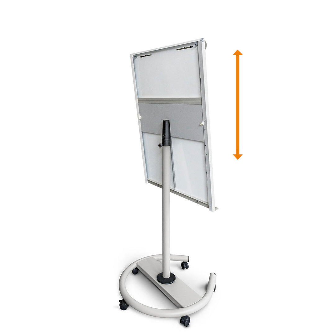 Neuland NovoFlip Mobil Whiteliner FlipChart is a mobile entry-level FlipChart designed for versatility and convenience, featuring a height-adjustable magnetic board surface and additional sheet holders. Sold in UK by Inky Thinking Shop