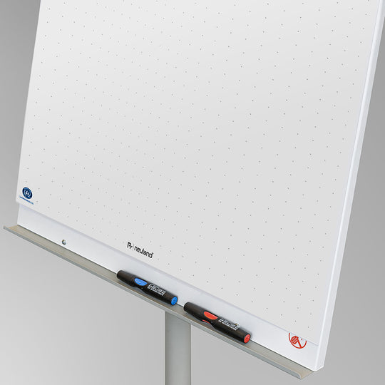 Neuland NovoFlip Mobil Whiteliner FlipChart is a mobile entry-level FlipChart designed for versatility and convenience, featuring a height-adjustable magnetic board surface and additional sheet holders. Sold in UK by Inky Thinking Shop