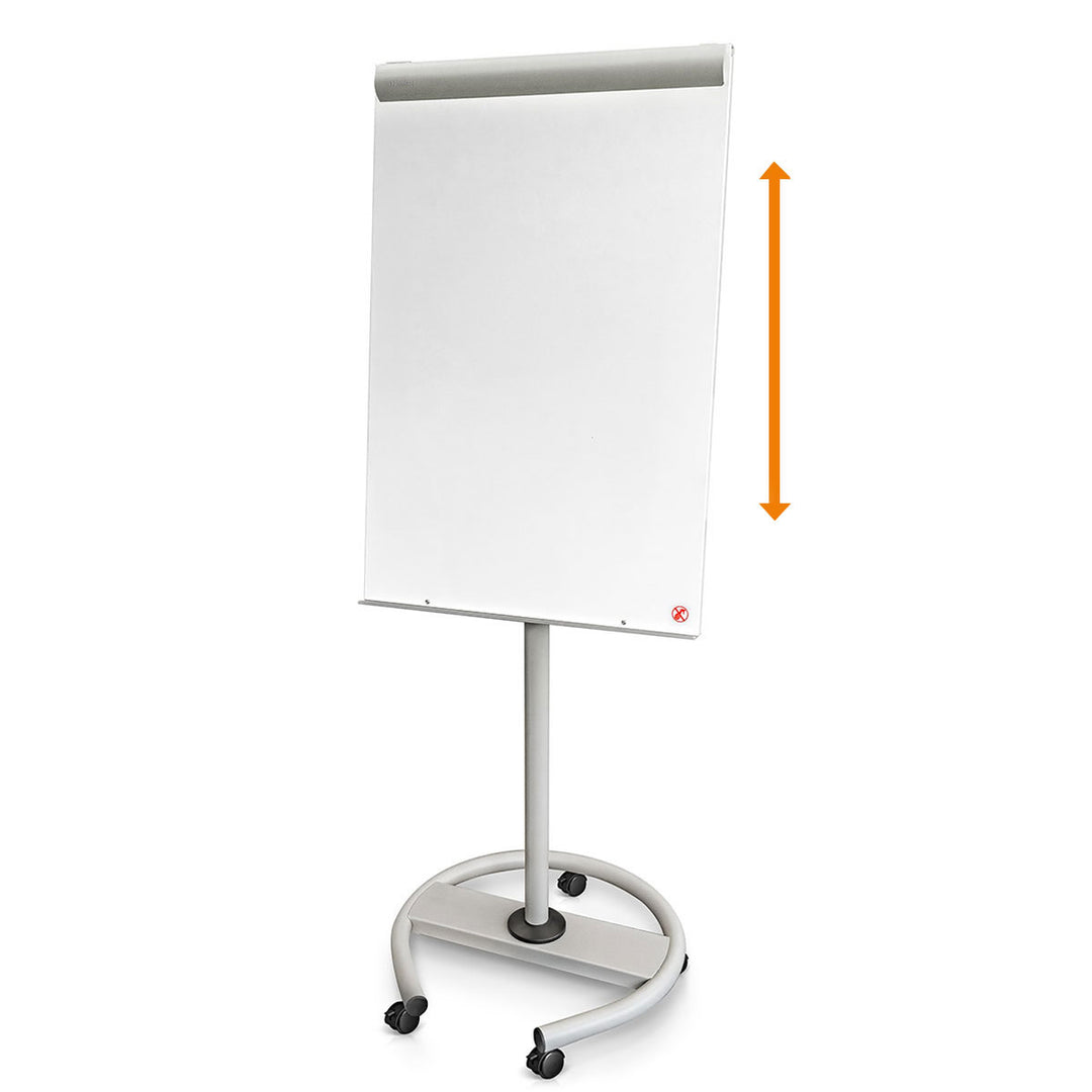 Neuland NovoFlip Mobil Whiteliner FlipChart is a mobile entry-level FlipChart designed for versatility and convenience, featuring a height-adjustable magnetic board surface and additional sheet holders. Sold in UK by Inky Thinking Shop