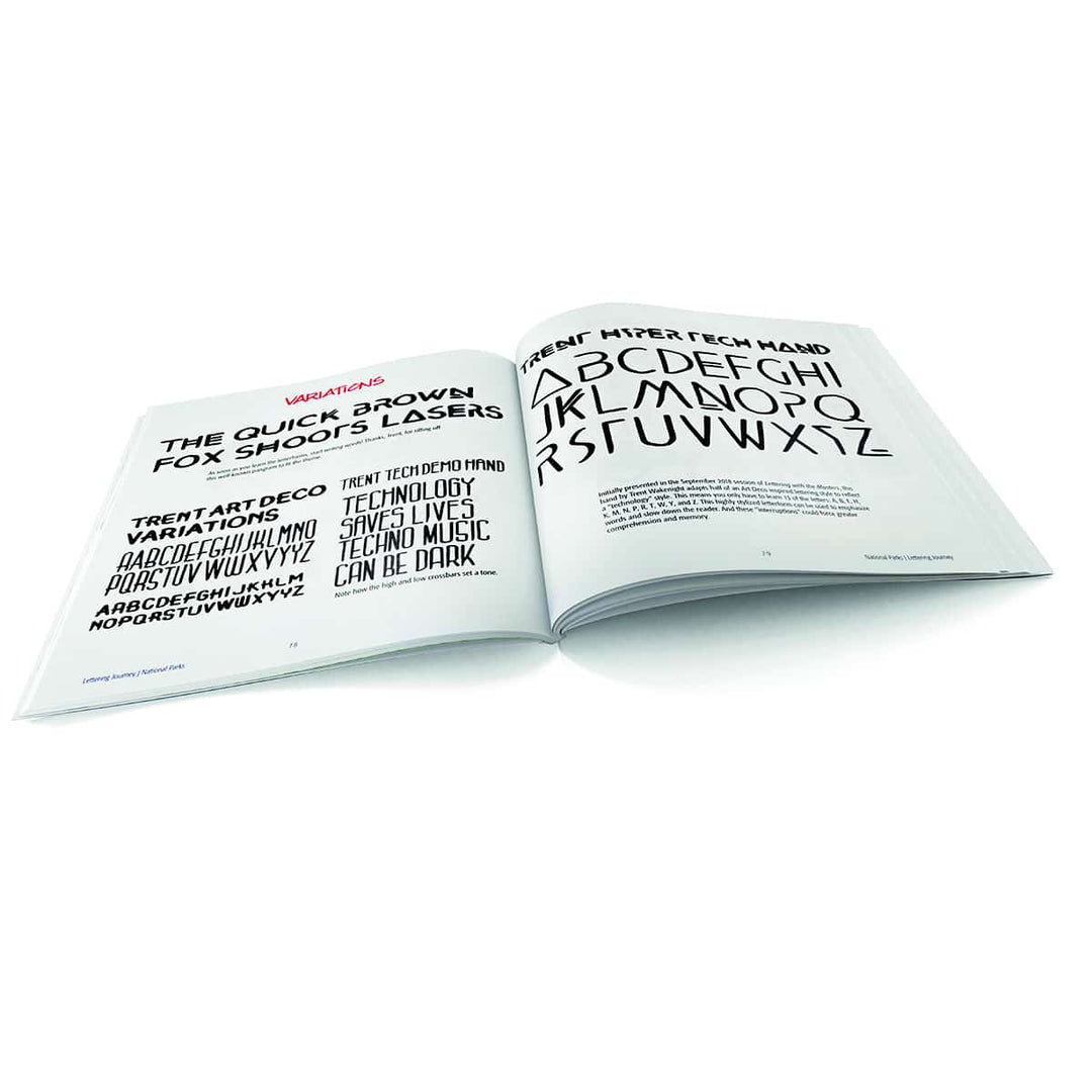 Take a Lettering Journey book, fast functional and fun marker tips for hand lettering by Heather Martinez. Sold in UK by Neuland reseller, Inky Thinking Shop. 
