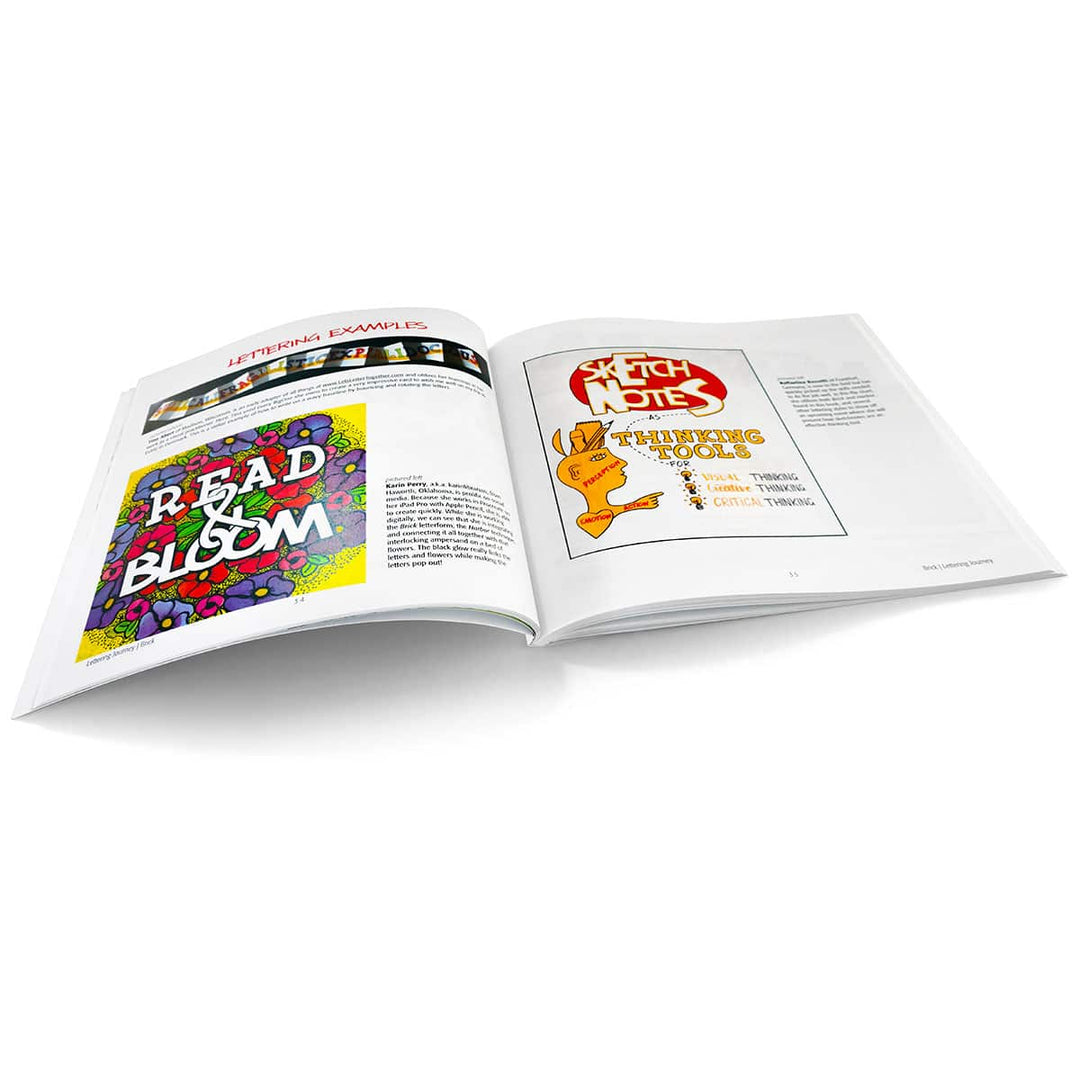 Take a Lettering Journey book, fast functional and fun marker tips for hand lettering by Heather Martinez. Sold in UK by Neuland reseller, Inky Thinking Shop. 