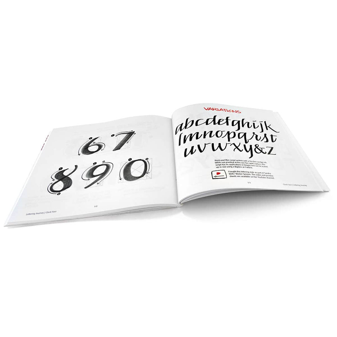 Take a Lettering Journey book, fast functional and fun marker tips for hand lettering by Heather Martinez. Sold in UK by Neuland reseller, Inky Thinking Shop. 