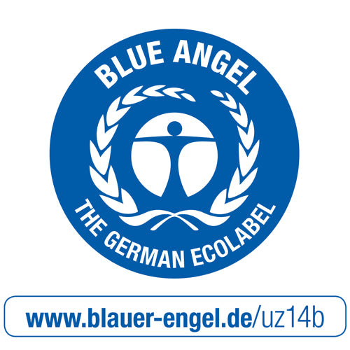 Blue Angel German green eco friendly certification used on Neuland flipchart paper.  Sold in UK via Inky Thinking UK Shop