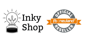 Logos of Inky Shop UK and A. Neuland Reseller badge on a white background